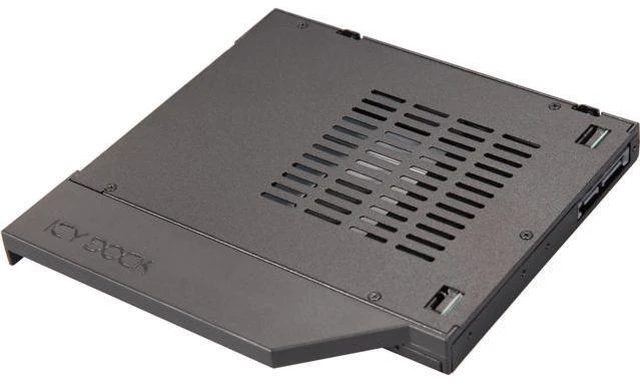 Main image of ICY DOCK ToughArmor MB411SPO-1B (Fits 12.7mm height ODD Slot) 2.5" SSD / HDD Hot-Swap SATA Mobile Rack for 12.7mm Slim CD/DVD-ROM Optical Bay
