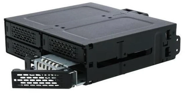 Alt view image 2 of 7 - ToughArmor MB607SP-B Rugged Full Metal 4 Bay 2.5" SATA HDD & SSD Backplane Cage for External 5.25" Bay