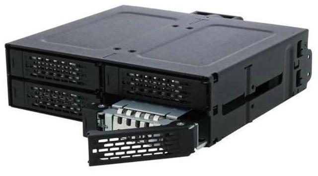 Alt view image 3 of 7 - ToughArmor MB607SP-B Rugged Full Metal 4 Bay 2.5" SATA HDD & SSD Backplane Cage for External 5.25" Bay