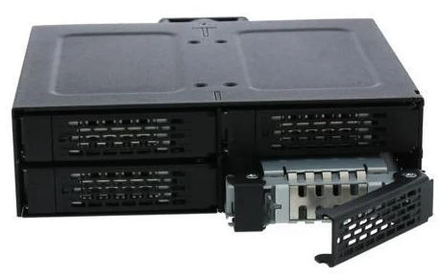 Alt view image 5 of 7 - ToughArmor MB607SP-B Rugged Full Metal 4 Bay 2.5" SATA HDD & SSD Backplane Cage for External 5.25" Bay