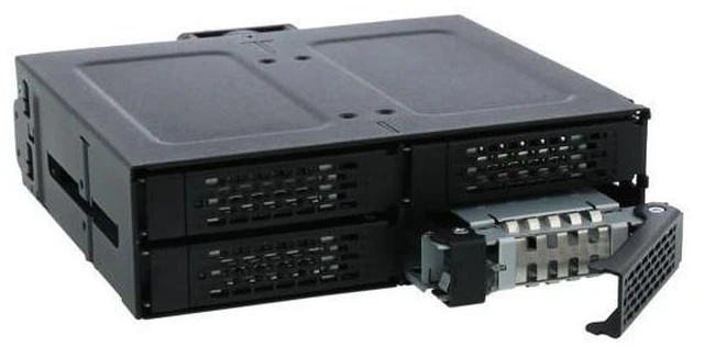 Alt view image 6 of 7 - ToughArmor MB607SP-B Rugged Full Metal 4 Bay 2.5" SATA HDD & SSD Backplane Cage for External 5.25" Bay