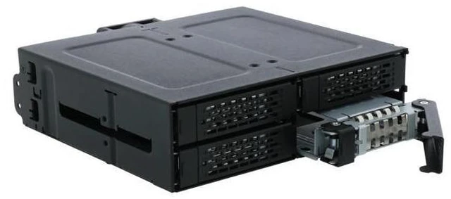 Alt view image 7 of 7 - ToughArmor MB607SP-B Rugged Full Metal 4 Bay 2.5" SATA HDD & SSD Backplane Cage for External 5.25" Bay