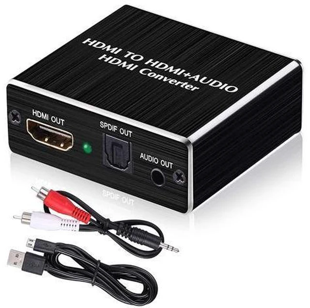 Main image of Mini HDMI to Optical Audio Extractor, 4K @30Hz HDMI to HDMI SPDIF Splitter HDMI Toslink Converter with 3.5mm Stereo Sound out Support TV PS4 Slim Xbox Chromecast and Blu-ray DVD Player