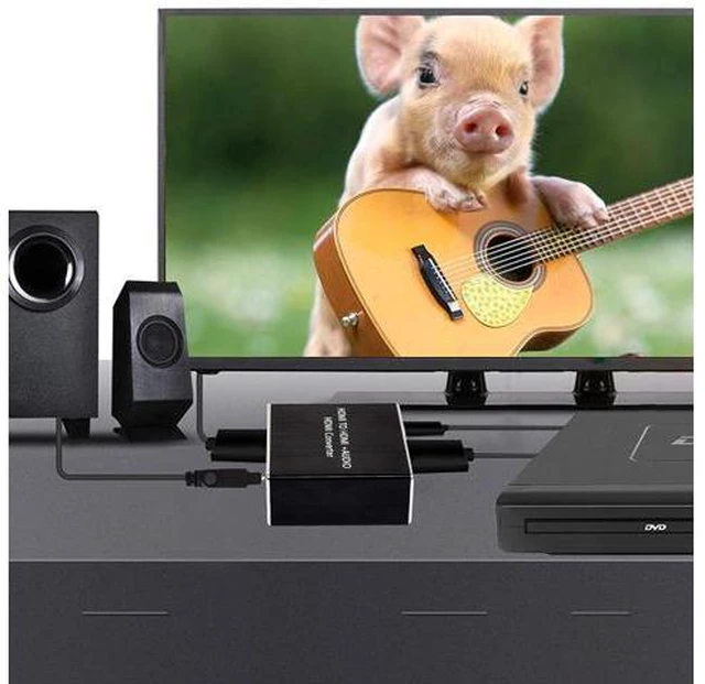 Alt view image 6 of 7 - Mini HDMI to Optical Audio Extractor, 4K @30Hz HDMI to HDMI SPDIF Splitter HDMI Toslink Converter with 3.5mm Stereo Sound out Support TV PS4 Slim Xbox Chromecast and Blu-ray DVD Player