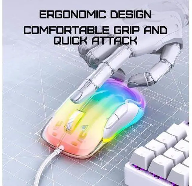 Alt view image 6 of 7 - Gaming Mouse, Wired Gaming Mouse 12,800 DPI Sensor, 8 Buttons Programmable Computer Gaming Mice, Lightweight Gaming Mouse Ergonomic Computer Mouse Gaming for Windows/PC/Mac/Laptop Gamer giyqxHw