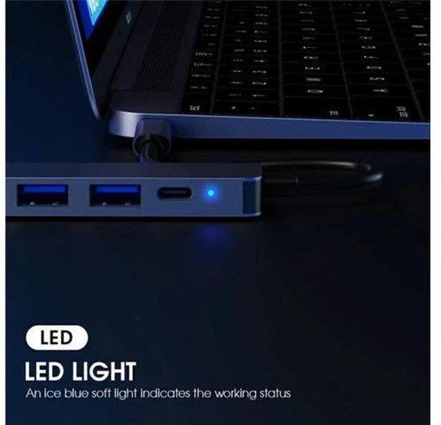 Alt view image 4 of 7 - USB C Hub, 7 in 1 USB C Multiport Adapter with 4K HDMI, Type C 87W PD, USB 3.0 5Gbps Data Ports, SD/TF Card Reader for Mac-Book Pro, M-ac-Book Air, D-e-l-l XPS, Le-no-vo Thinkpad, H-P Laptops and More