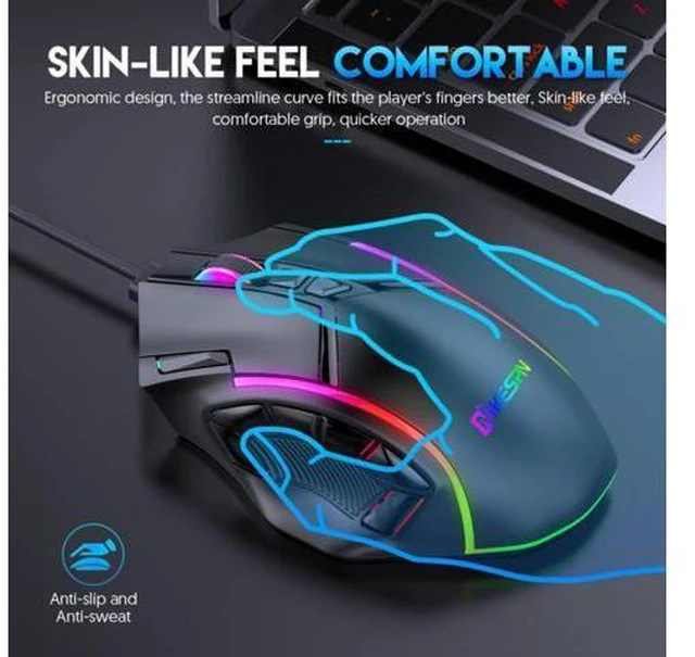 Alt view image 4 of 7 - USB Wired Gaming Mouse, PC Computer Mice USB Mouse with 13 RGB LED Modes, High-Precision 12800 DPI Adjustable, 12 Programmable Buttons, Ergonomic Optical Mouse for Windows PC Mac Laptop Gamer