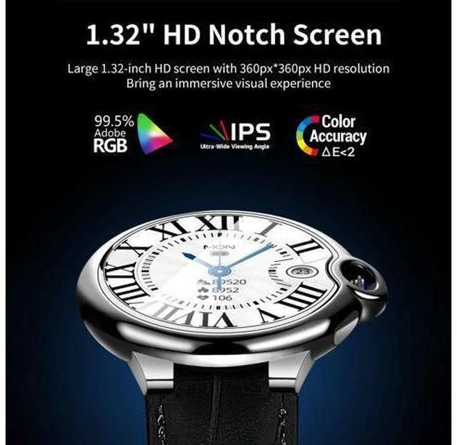 Alt view image 2 of 7 - Smart Watch 1.32inch BT Smart Watches Touch Answer Make Call Waterproof Fitness Activity Tracker Watch with Heart Rate Blood Pressure
