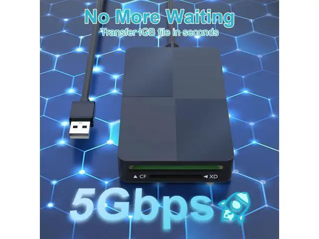 Alt view image 5 of 7 - USB 3.0 Multi Card Reader for PC, XD Picture Card Reader USB Adapter with 5 Card Slots and 3 USB3.0 Port for SD TF CF XD MS keyboard mouse U Disk, Memory Stick Pro Duo Reader Read 8 Ports Simultaneous