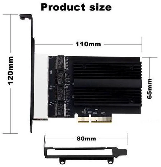Alt view image 7 of 7 - DERAPID 4 Port Gigabit NIC for Desktop Gigabit Ethernet Network Adapter with Intel I226 Controller Quad RJ45 Port Network Interface Card for Gaming Office Support for Windows