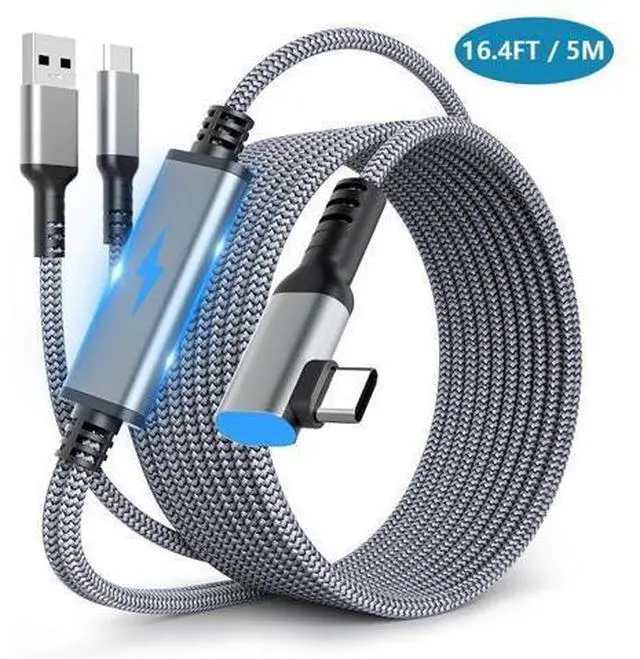 Main image of VR Link Cable 16.4FT / 5M for Oculus Quest 2/Pro, USB A to USB C Charging Cord Compatible with PC Game, High Speed Data Transfer, USB 3.2 A to C Charger Cable for Quest VR Headsets (Charge While Play)