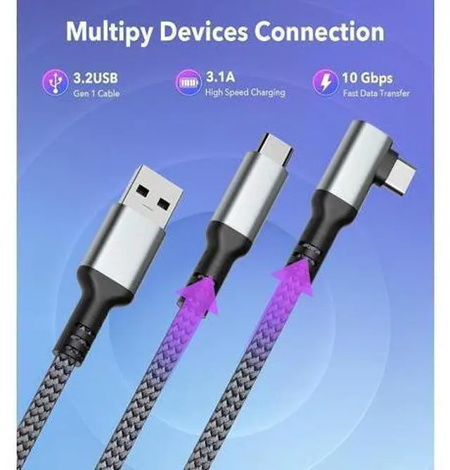 Alt view image 5 of 7 - VR Link Cable 16.4FT / 5M for Oculus Quest 2/Pro, USB A to USB C Charging Cord Compatible with PC Game, High Speed Data Transfer, USB 3.2 A to C Charger Cable for Quest VR Headsets (Charge While Play)