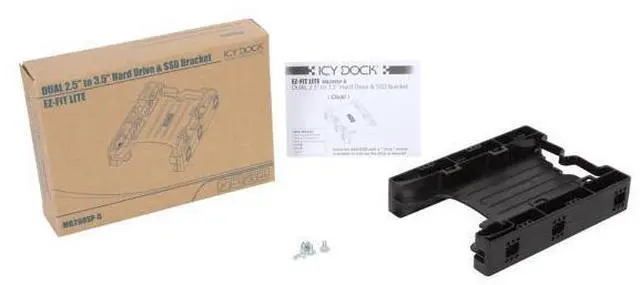 Alt view image 6 of 6 - Icy Dock MB290SP-B | Tool-less Dual 2.5" to 3.5" HDD Drive Bay SSD Mount / Kit / Bracket / Adapter | EZ-Fit Lite