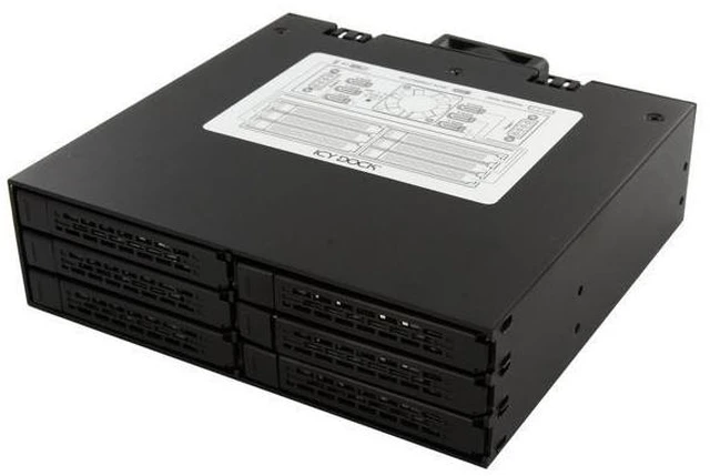 Alt view image 2 of 7 - ICY DOCK Full Metal 6 x 2.5" SATA HDD & SSD HotSwap Backplane Cage Mobile Rack for 5.25" Drive Bay - ToughArmor MB996SP-6SB