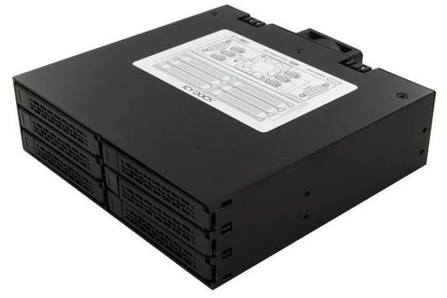 Alt view image 3 of 7 - ICY DOCK Full Metal 6 x 2.5" SATA HDD & SSD HotSwap Backplane Cage Mobile Rack for 5.25" Drive Bay - ToughArmor MB996SP-6SB
