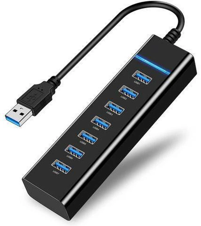 Main image of USB3.0 Hub, 7 Port USB 3.0 Hub LED Portable High-Speed USB Hub Compatible for iMac Pro, MacBook Air, Mac Mini/Pro, Surface Pro, PC and Laptop giyqxHw