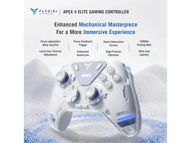 Alt view image 2 of 7 - APEX 4 PC Controller Force Feedback Trigger Force-Adjustable Alloy Joysitck Full-Color LCD Display 1500mAh 1000hz Report Rate Stereo Vibration PC/NS/TV/Android/Laptop