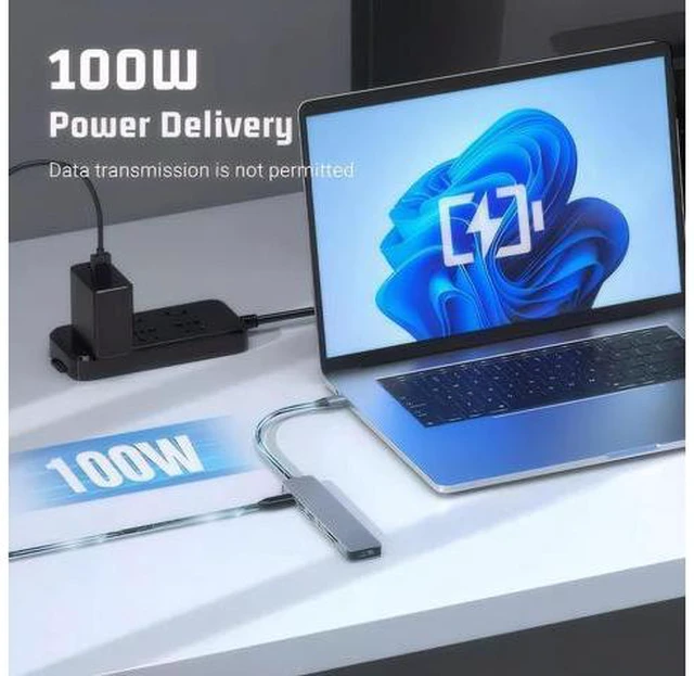 Alt view image 3 of 7 - AUBEAMTO 7-in-1 USB C Hub with 4K HDMI, Multiport USB C Adapter featuring 3 USB 3.0 Ports, 100W PD, SD/TF Compatibility, Ideal for MacBook, Surface Pro, iPad Pro/Air, Laptops and Other Type C Devices