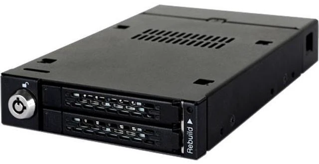 Main image of ICY DOCK Dual Bay RAID 2.5 SATA HDD SSD Hot Swap Mobile Rack Backplane Cage for 3.5 Drive Bay - ToughArmor MB992SKR-B