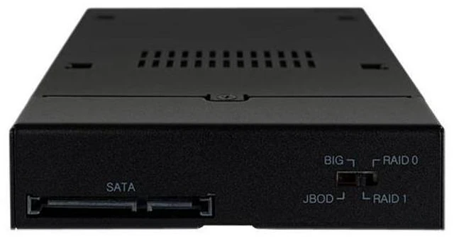 Alt view image 3 of 7 - ICY DOCK Dual Bay RAID 2.5 SATA HDD SSD Hot Swap Mobile Rack Backplane Cage for 3.5 Drive Bay - ToughArmor MB992SKR-B