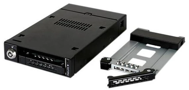 Alt view image 7 of 7 - ICY DOCK Dual Bay RAID 2.5 SATA HDD SSD Hot Swap Mobile Rack Backplane Cage for 3.5 Drive Bay - ToughArmor MB992SKR-B