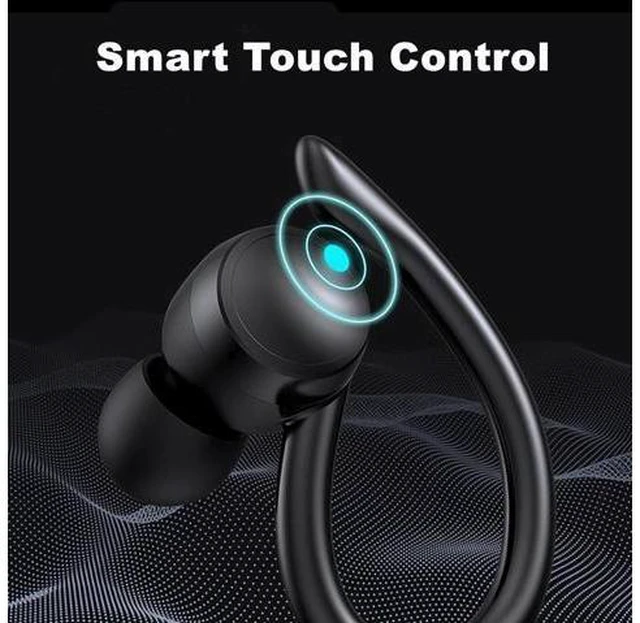 Alt view image 4 of 7 - True Wireless Earbuds, Bluetooth Headphones 120H Playback Wireless Sports Earbuds with Over Ear Earhooks LED Display Charging Case IPX7 Waterproof Bluetooth Earphones for Running Workout, Black
