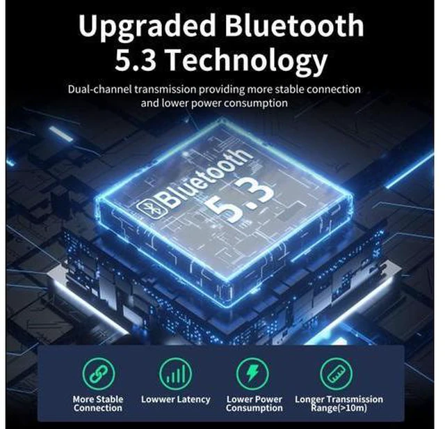 Alt view image 5 of 7 - Open Ear Bone Conduction Headphones, Clip On Wireless Earbuds with Digital Display Charging Case 60 Hours Playtime Bluetooth 5.3 Sport Earphones Built-in Mic IPX7 Waterproof for Running Fitness