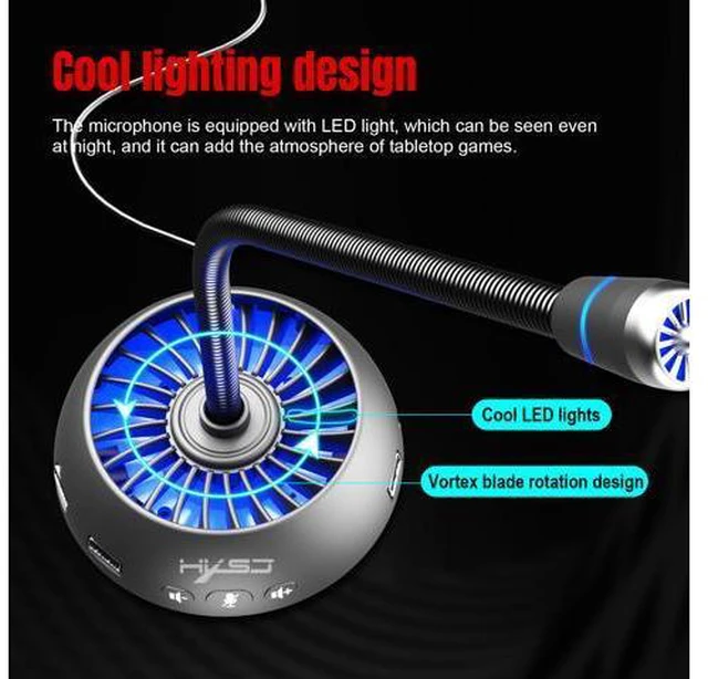 Alt view image 5 of 7 - USB Desktop Microphone 3.5mm Jack & 3 * USB Hub RGB Luminous And Flexible Drive-free Omni-directional Voice Video Karaoke Online Chat MIC For Computer And Conference