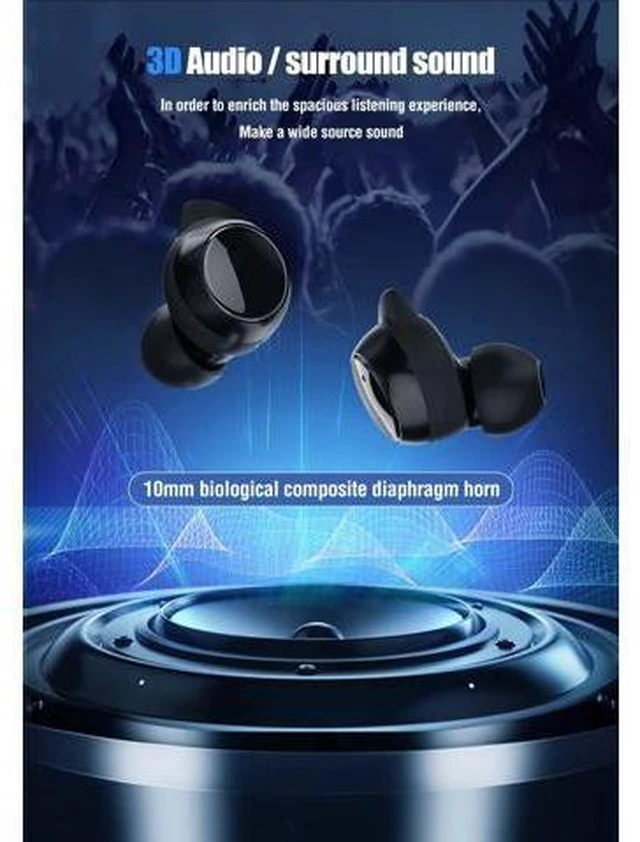 Alt view image 3 of 7 - True Wireless Earbuds Bluetooth 5.3 Ear Buds for IOS Android, TWS Waterproof IPX7 Earbuds in Ear Headphones for Sports Workout Running Gym Wireless Bluetooth Deep Bass Earphones with Microphone