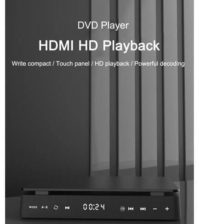 Alt view image 2 of 7 - 1080P DVD HD Video Player Portable VCD Player MiNi CD Player HDMI Video + 3.5mm Jack Audio Output with Remote Control