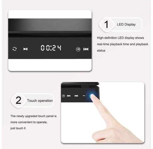 Alt view image 4 of 7 - 1080P DVD HD Video Player Portable VCD Player MiNi CD Player HDMI Video + 3.5mm Jack Audio Output with Remote Control