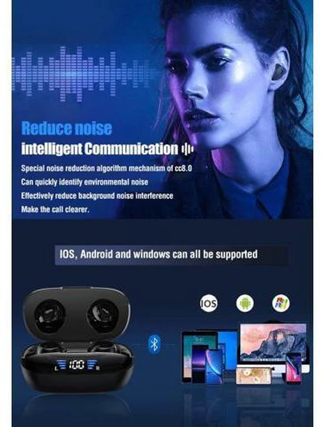 Alt view image 6 of 7 - True Wireless Earbuds Bluetooth 5.3 Ear Buds for IOS Android, TWS Waterproof IPX7 Earbuds in Ear Headphones for Sports Workout Running Gym Wireless Bluetooth Deep Bass Earphones with Microphone