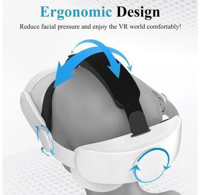Alt view image 2 of 7 - Head Strap for Meta/Oculus Quest 3, Elite Strap Replacement for Enhanced Comfort, Reduce Facial Pressure, Ergonomic Adjustable Durable Headstrap VR Accessories for Meta/Oculus Quest 3, White