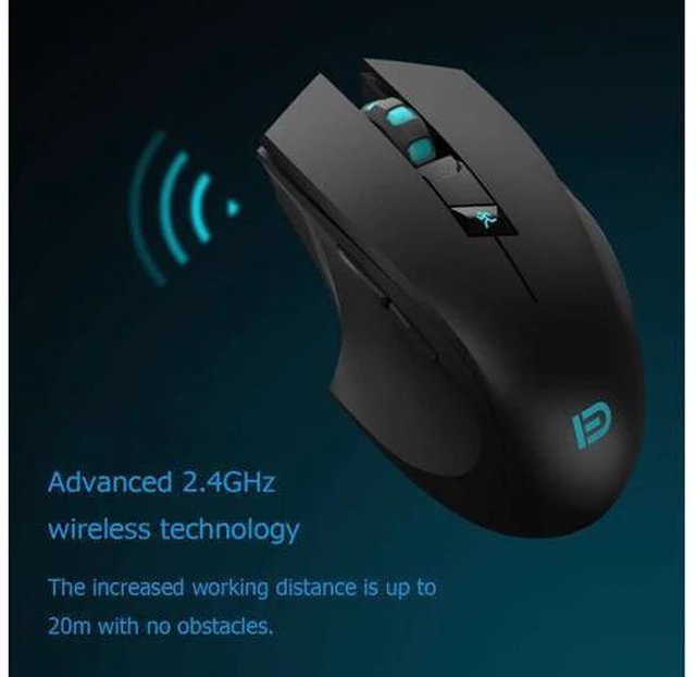 Alt view image 3 of 6 - Noiseless Wireless Mouse, i720 Erognomic Right-handed Wireless Silent Gaming Mouse For Windows and MAC - Black