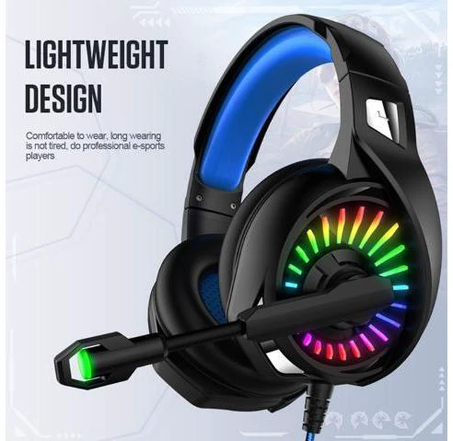 Alt view image 2 of 7 - Wired Gaming Headphones USB Wired & 3.5mm Stereo Gamer Headset with Microphone 7.1 Surround Super Base RGB Backlight PC Headphones (with Dual 3.5mm Adapter Cable)