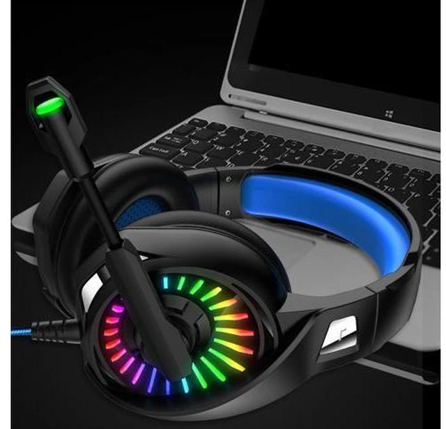 Alt view image 3 of 7 - Wired Gaming Headphones USB Wired & 3.5mm Stereo Gamer Headset with Microphone 7.1 Surround Super Base RGB Backlight PC Headphones (with Dual 3.5mm Adapter Cable)