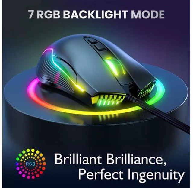 Alt view image 3 of 7 - Wired Gaming Mouse USB Interface RGB Mice 7 Buttons 6400 DPI Breathing Colorfull LED With Macro Programming For Laptop PC