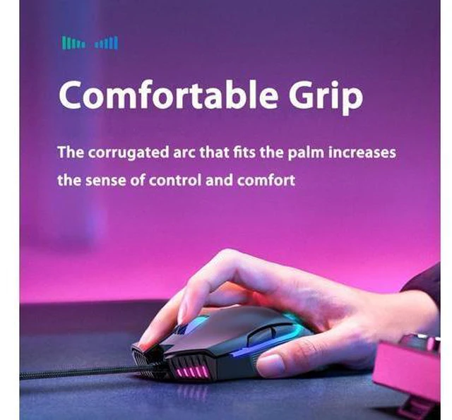 Alt view image 7 of 7 - Wired Gaming Mouse USB Interface RGB Mice 7 Buttons 6400 DPI Breathing Colorfull LED With Macro Programming For Laptop PC