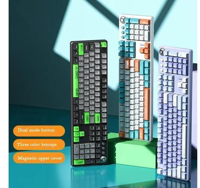 Alt view image 3 of 7 - 108 keys Wired Mechanical Keyboard RGB Gaming Keyboard Gamer E-Sports Accessory Magnetic Suction Upper Cover for Computer Pc Blue Switch Orange