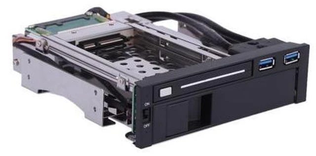 Alt view image 2 of 7 - Dual Bay 3.5" + 2.5" Inch SATA III Hard Drive HDD & SSD Tray Caddy Internal Mobile Rack Enclosure Docking Station with USB 3.0 Port Hot Swap