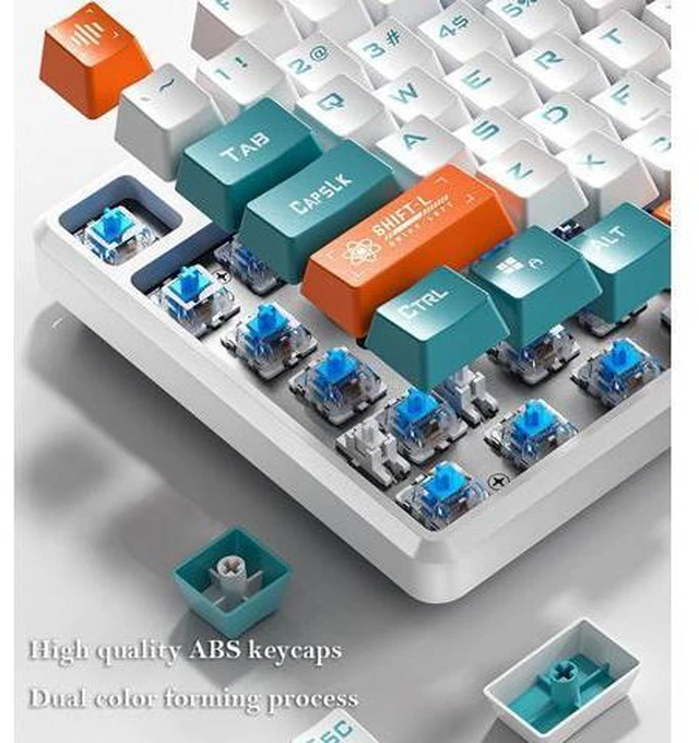 Alt view image 7 of 7 - 108 keys Wired Mechanical Keyboard RGB Gaming Keyboard Gamer E-Sports Accessory Magnetic Suction Upper Cover for Computer Pc Blue Switch Orange