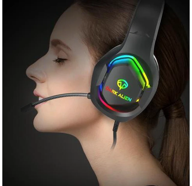 Alt view image 7 of 7 - Noise Cancelling 7.1 Sound USB Wired Headphones Subwoofer Microphone RGB Gaming Headset Head-Mounted Suitable for Computer Notebook Playstation