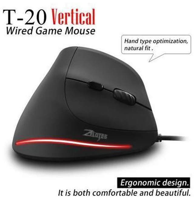Alt view image 2 of 7 - USB Wired Vertical Optical Gaming Mouse Ergonomic 4 Gears 3200 DPI 6 Buttons Gaming Mice for Laptop Desktop PC Computer