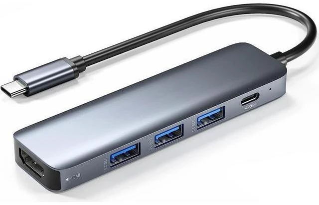 Main image of AUBEAMTO USB C Hub to HDMI Multiport Adapter, 5-in-1 USB C Hub with 4K HDMI, 3*USB 3.0, 100W PD Ports for MacBook Pro, iMac, PS5, Chromebook, iPhone 15 Pro, XPS, etc