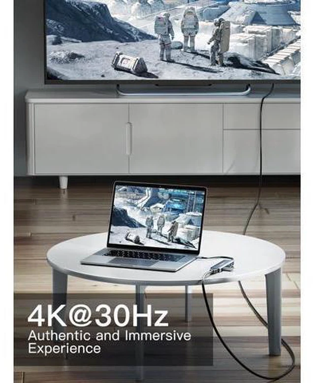 Alt view image 3 of 7 - AUBEAMTO USB C Hub to HDMI Multiport Adapter, 5-in-1 USB C Hub with 4K HDMI, 3*USB 3.0, 100W PD Ports for MacBook Pro, iMac, PS5, Chromebook, iPhone 15 Pro, XPS, etc