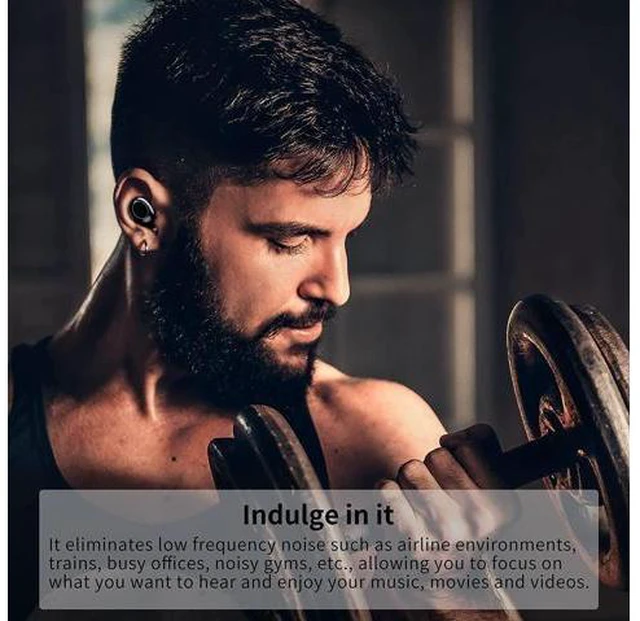 Alt view image 2 of 7 - True Wireless Earbuds, Bluetooth 5.1 Touch Control Headphones with Built-in Mic, CVC8.0 Noise Cancelling Wireless Earbuds for Gym Waterproof Bluetooth Earphones in-Ear Earbud