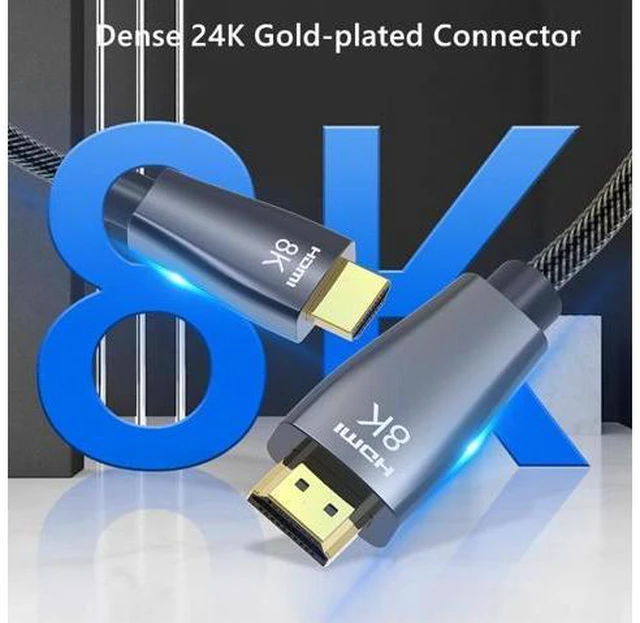 Alt view image 3 of 7 - 8K HDMI Cable 2.1 10FT, AUBEAMTO Slim 48Gbps High Speed HDMI Braided Cord-4K@120Hz 144Hz 8K@60Hz, HDCP 2.2&2.3, Dynamic HDR,eARC,DTS:X,RTX 3090,Dolby Compatible with Roku TV/HDTV/PS5/Blu-ray 10 ft.