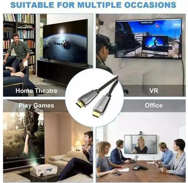 Alt view image 7 of 7 - 8K HDMI Cable 2.1 10FT, AUBEAMTO Slim 48Gbps High Speed HDMI Braided Cord-4K@120Hz 144Hz 8K@60Hz, HDCP 2.2&2.3, Dynamic HDR,eARC,DTS:X,RTX 3090,Dolby Compatible with Roku TV/HDTV/PS5/Blu-ray 10 ft.