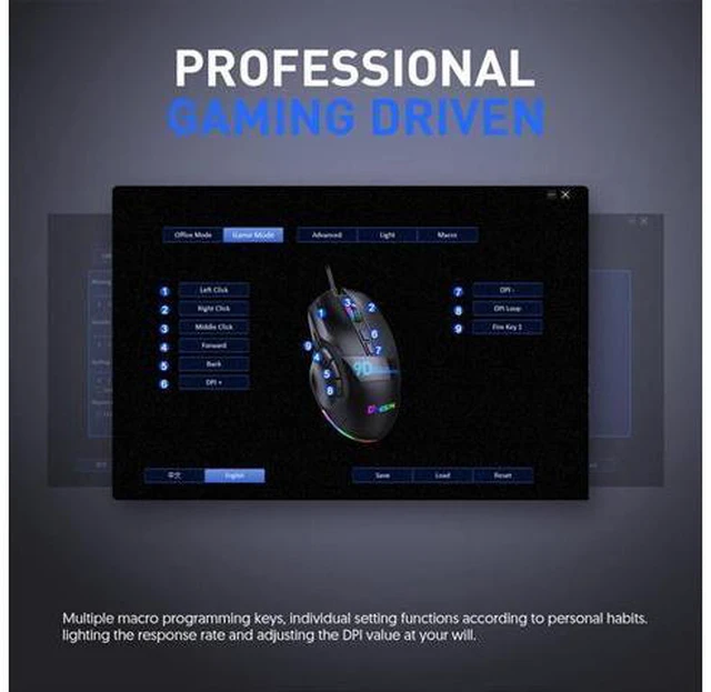 Alt view image 5 of 7 - USB Wired Gaming Mouse, Laptop Gaming Mice with Thumb Rest, RGB LED Light 6-Level-Adjustable DPI Programmable Gaming Mouse with Side Buttons, Ergonomic Computer Mouse for PC Laptop