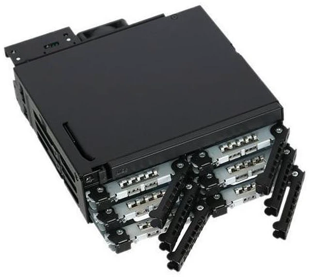 Alt view image 5 of 7 - ICY DOCK MB606SPO-B ToughArmor MB606SPO-B 6 x 2.5" SAS/SATA SSD/HDD & Ultra Slim ODD Backplane Cage for External 5.25" Bay